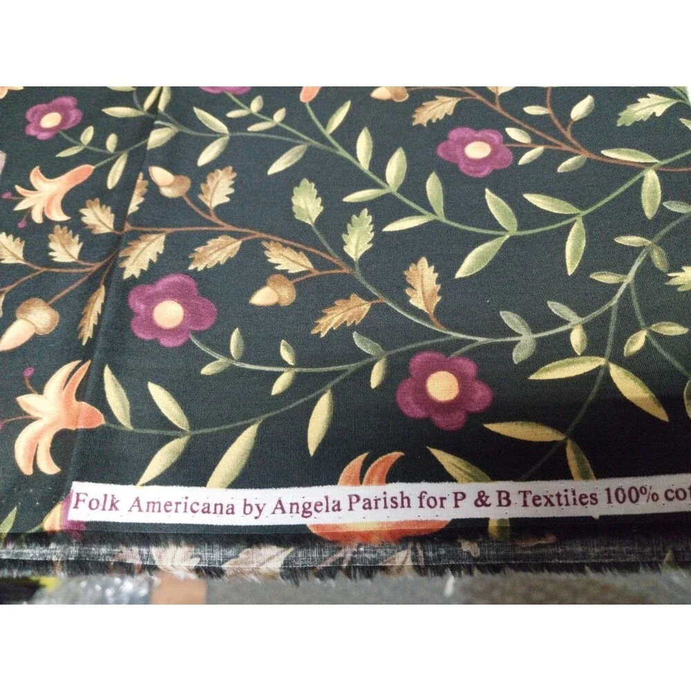 3/4 Yard Cotton Fabric Folk Americana By Angel Parish for P & B Fabrics